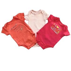 Carter’s bundle pink, striped bodysuits baby girl Size 3 months